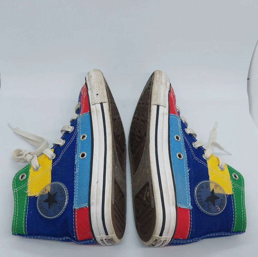 Converse Chuck Taylor All Star High Top Sneaker Patchwork Multicolor Youth Sz 3